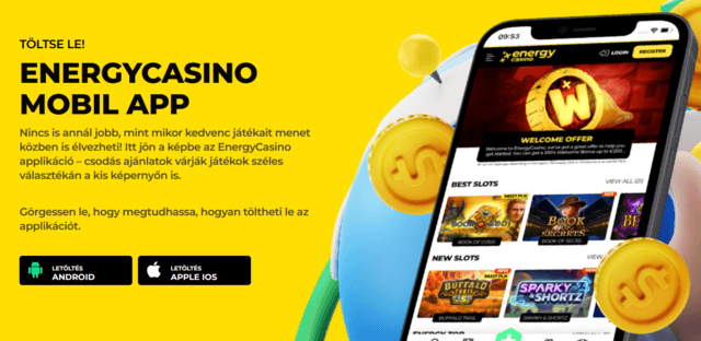Energy Casino mobil alkalmazás Android iOS