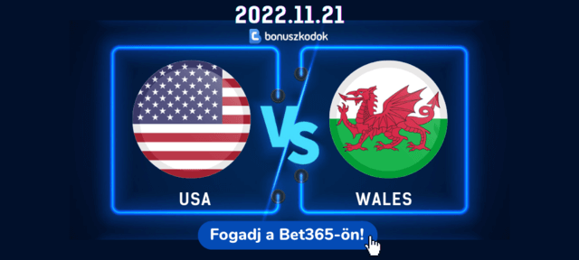 USA - Wales meccs fogadás élő közvetítés