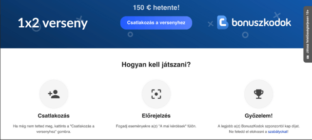 Ingyenes 1x2 verseny