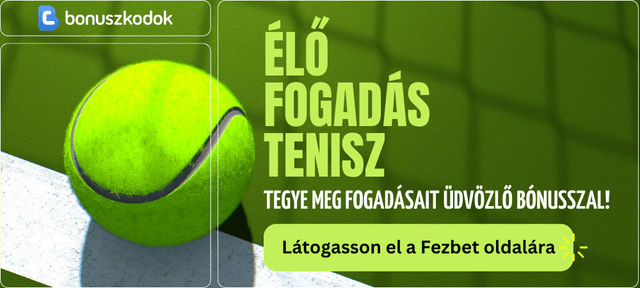üdvözlő bónusz élő fogadás tenisz